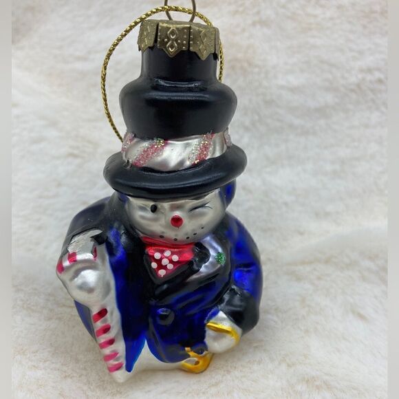 Other - Vintage Hand Blown Glass Snowman Ornament